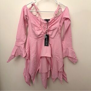 Current Mood Dolls Kill F Is For Fairies Handkerchief Mini Dress Pink